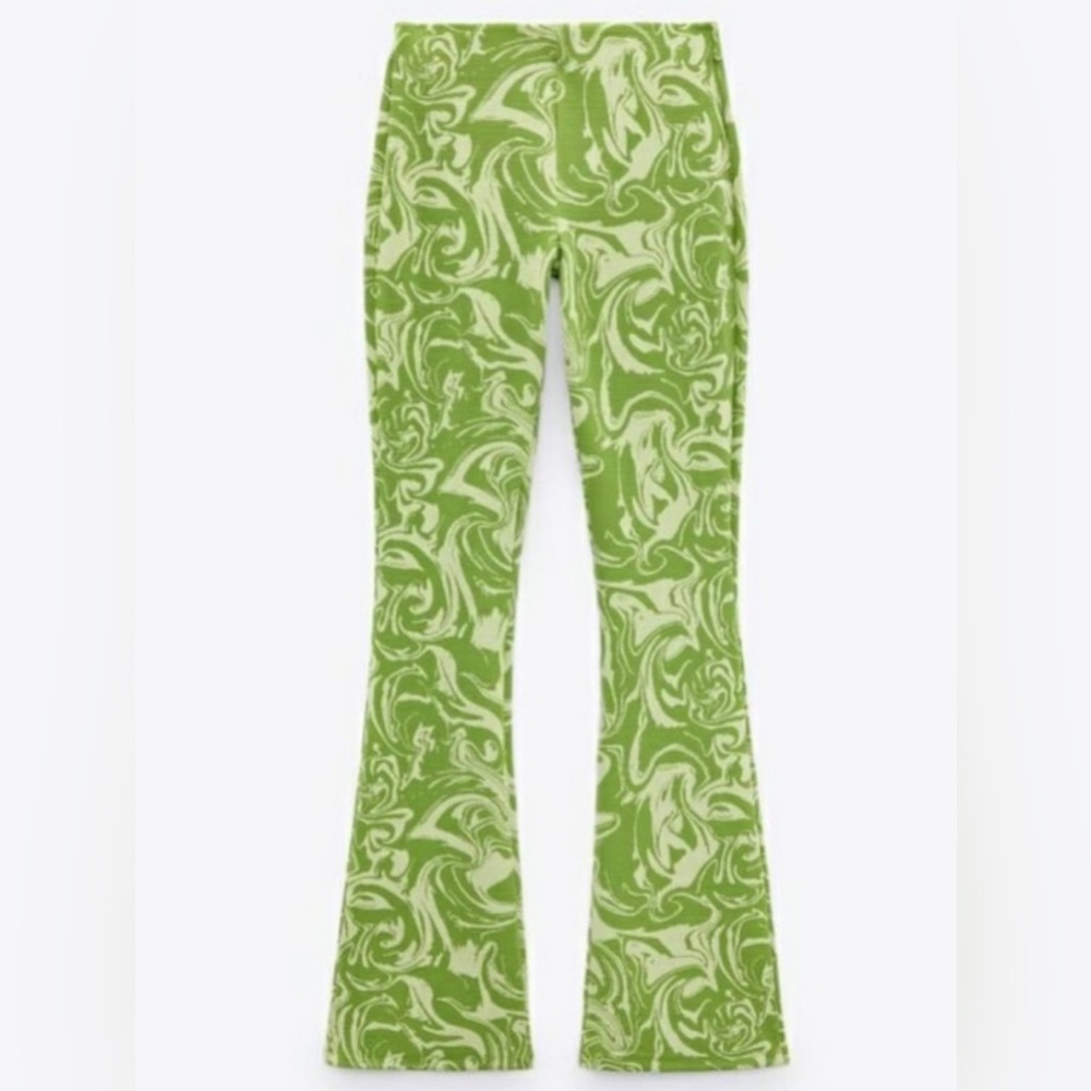 ZARA FLARED JACQUARD PANTS